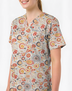 Australian Aboriginal Dot Art Scrub Top