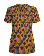 Colorful Knitted Yarn Sheep Nursing Scrub Top