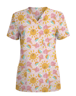 Summer Vibes Tropical Sunshine Mood Women Scrub Top