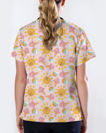 Summer Vibes Tropical Sunshine Mood Women Scrub Top