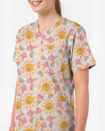 Summer Vibes Tropical Sunshine Mood Women Scrub Top