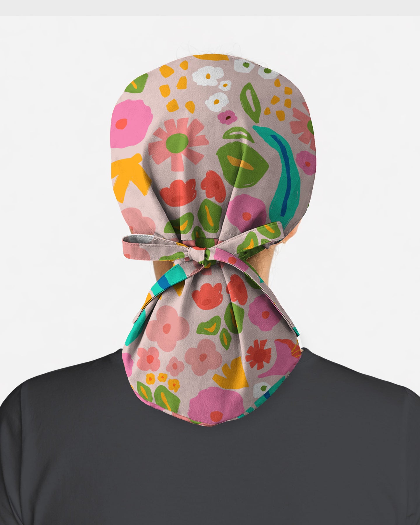 Abstract Garden Floral Harmony Scrub Cap