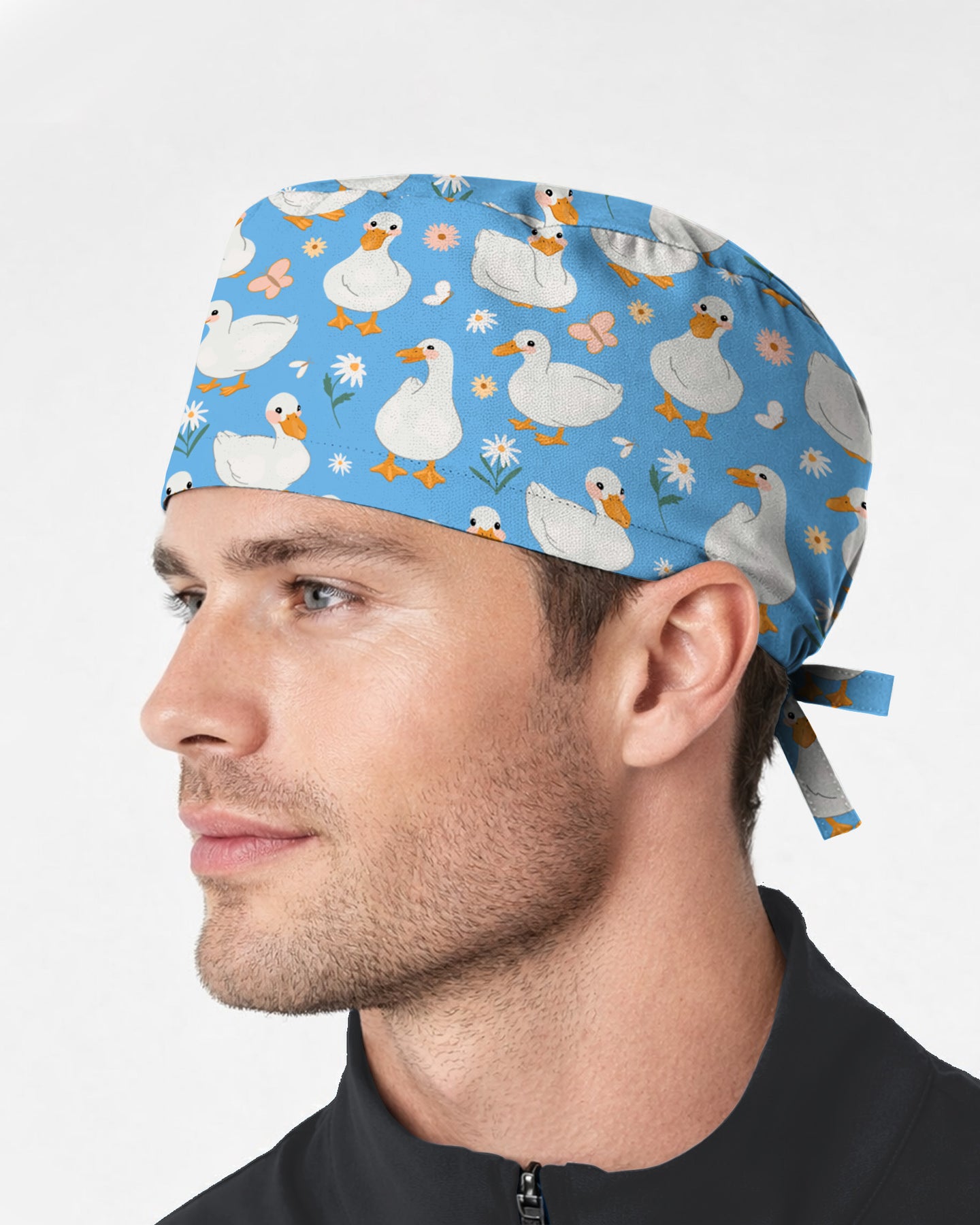 Waddle Ducks Playful Pond Parade Scrub Cap