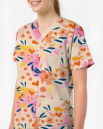 Spring Bloom Fresh Floral Breeze Women Scrub Top