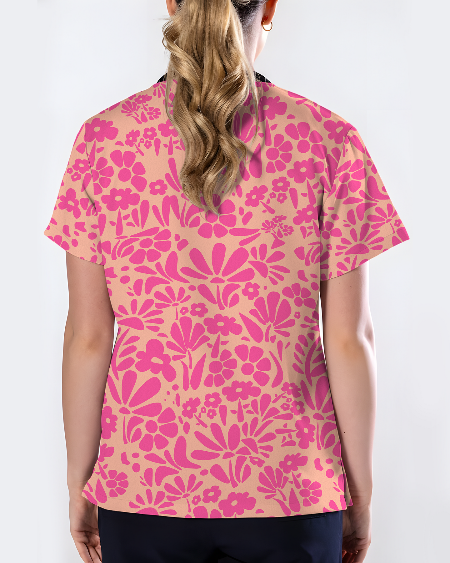 Tropical Blooms Island Paradise Vibes Women Scrub Top
