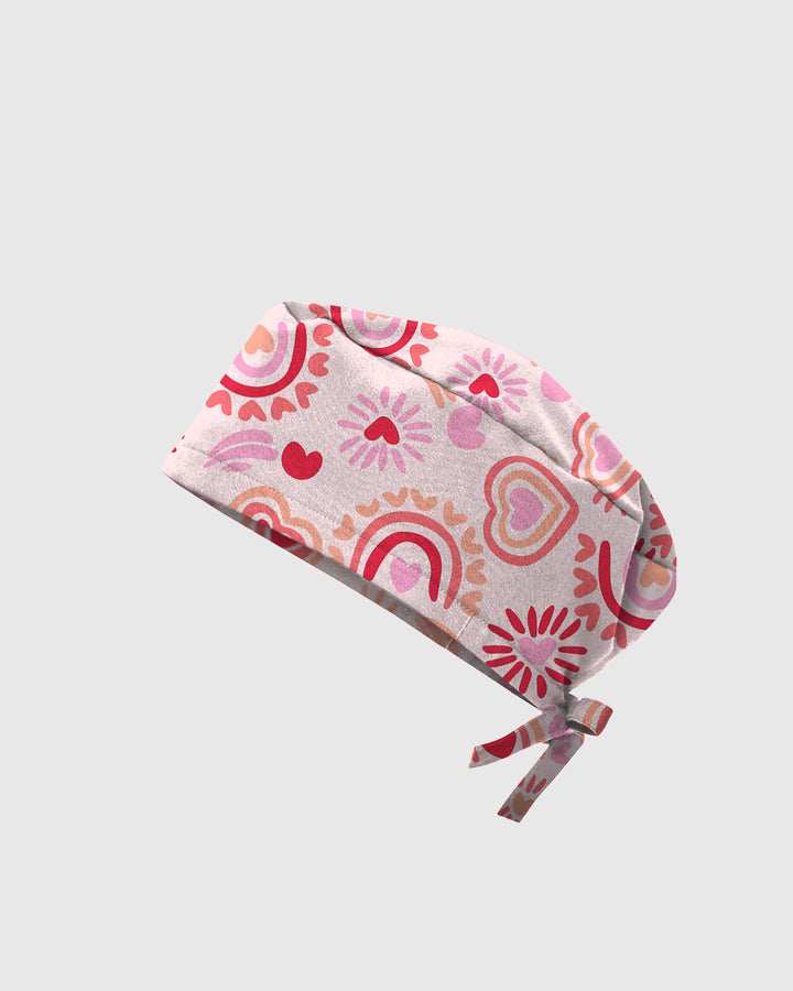 Sweet Heart Charming Love Motif Scrub Cap