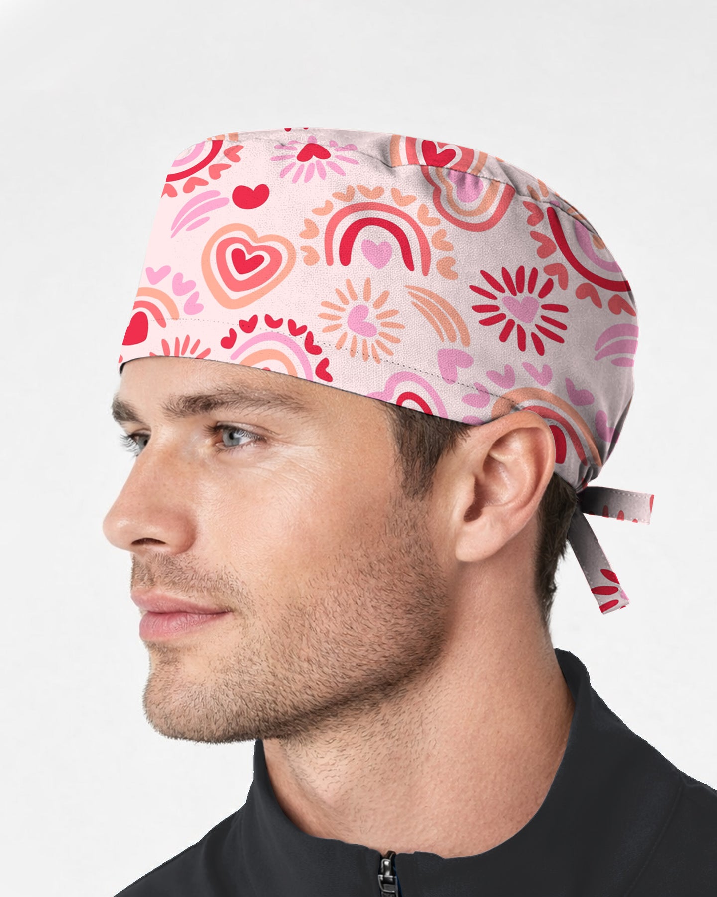 Sweet Heart Charming Love Motif Scrub Cap
