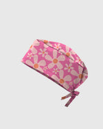 Groovy Pink Retro Disco Waves Scrub Cap