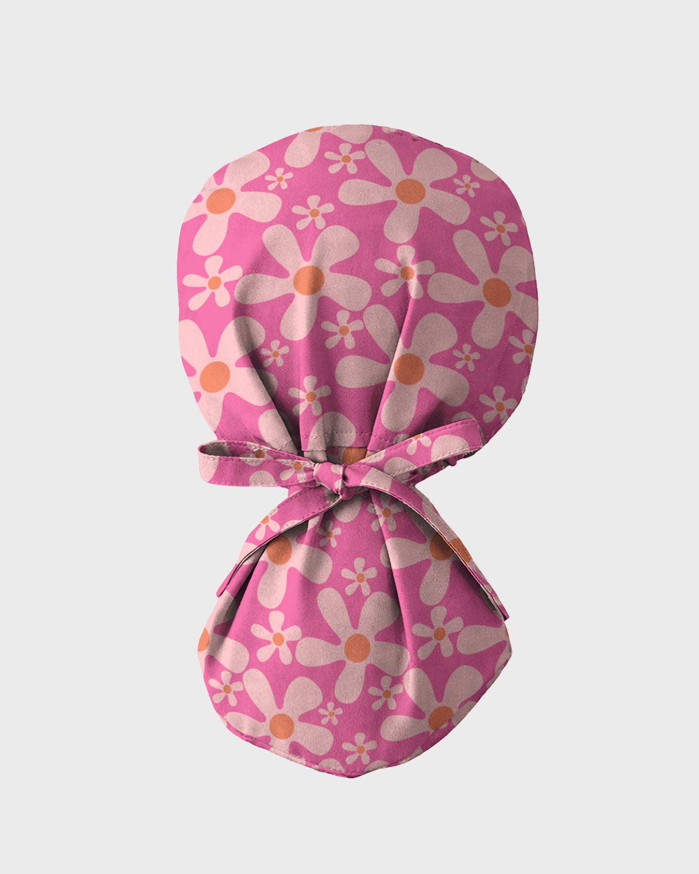 Groovy Pink Retro Disco Waves Scrub Cap