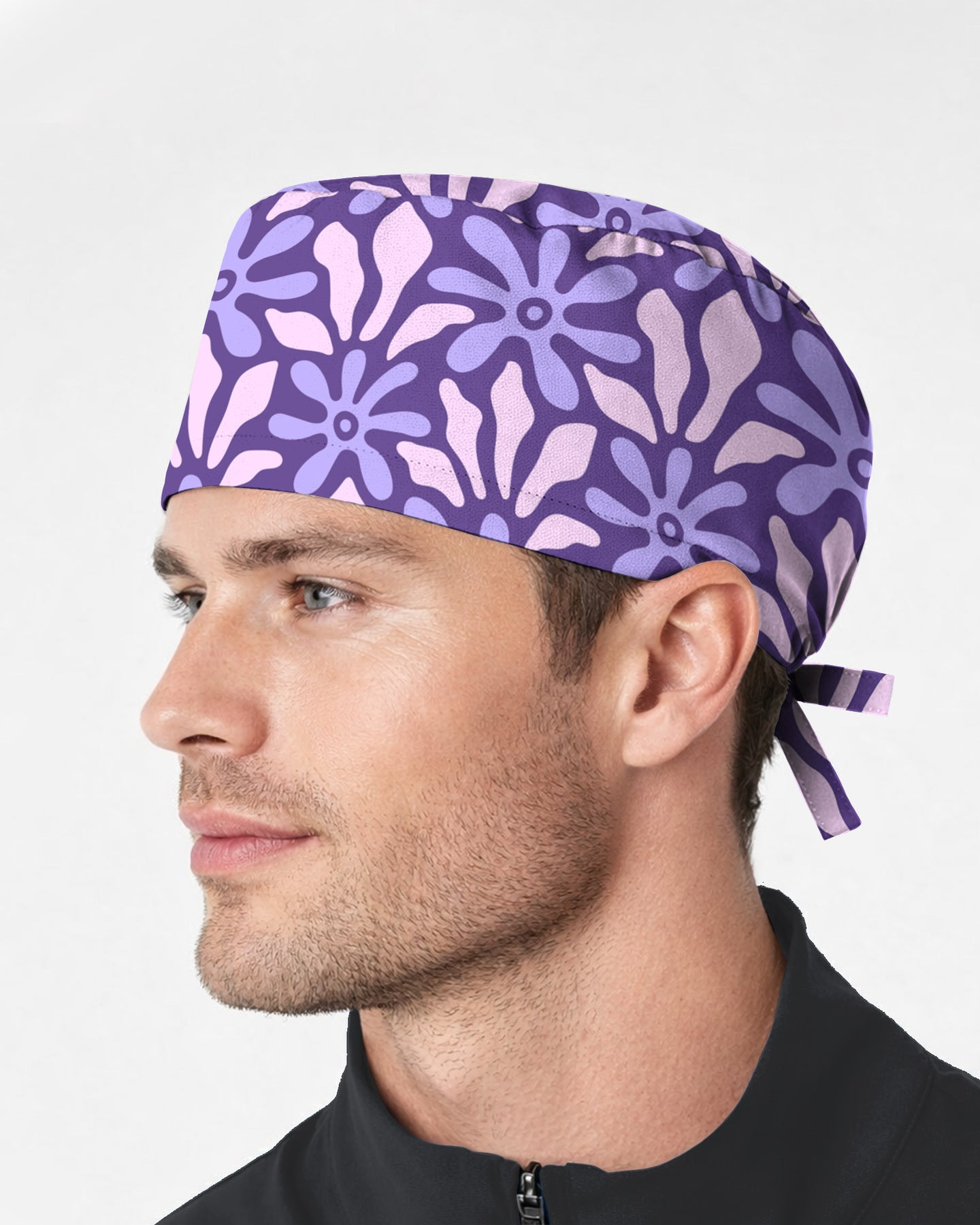 Purple Blooms Lavender Garden Glow Scrub Cap