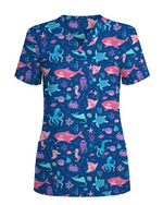 Deep Sea Delight Ocean Dreamscape Women Scrub Top