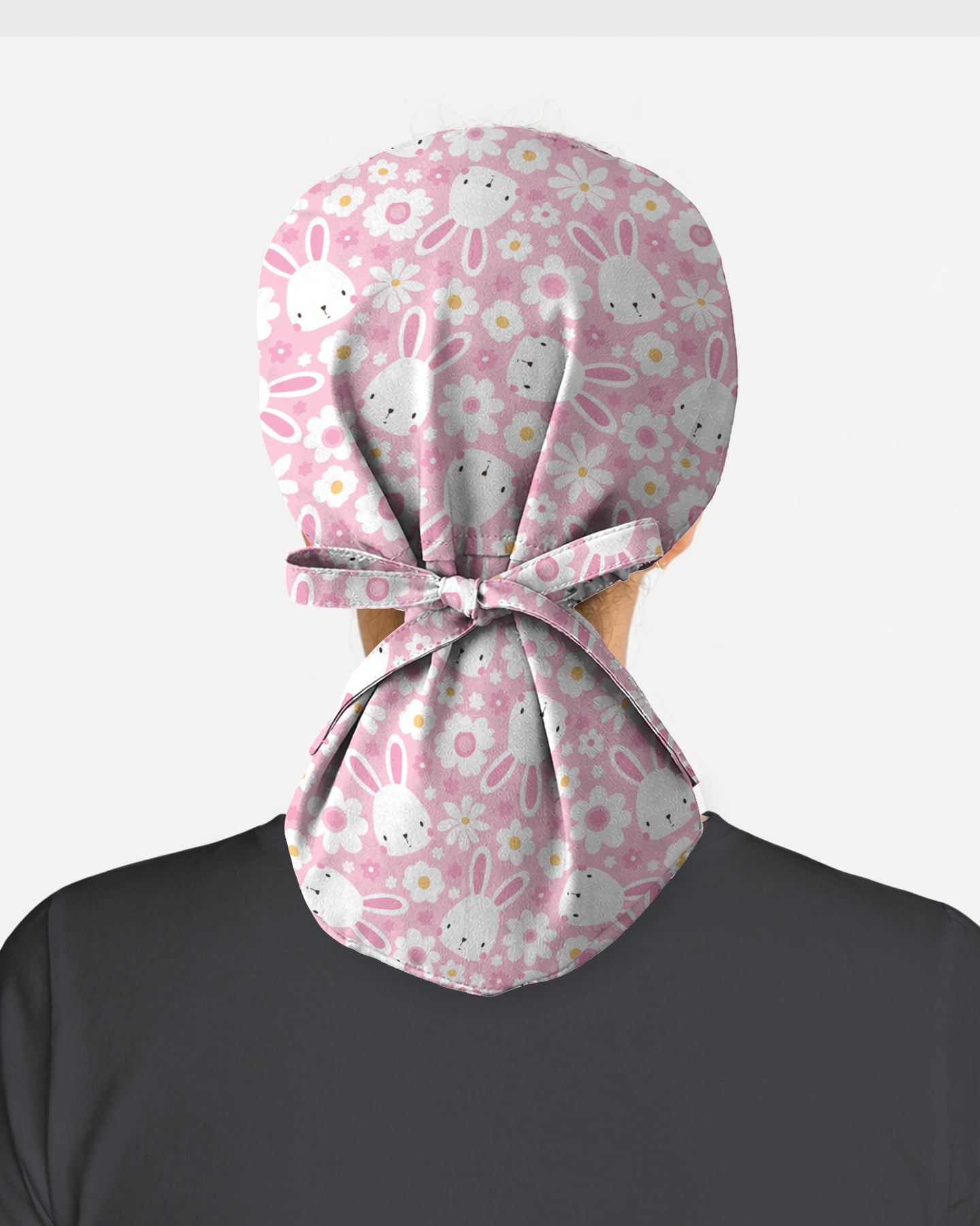 Playful Rabbits Meadow Garden Charm Scrub Cap
