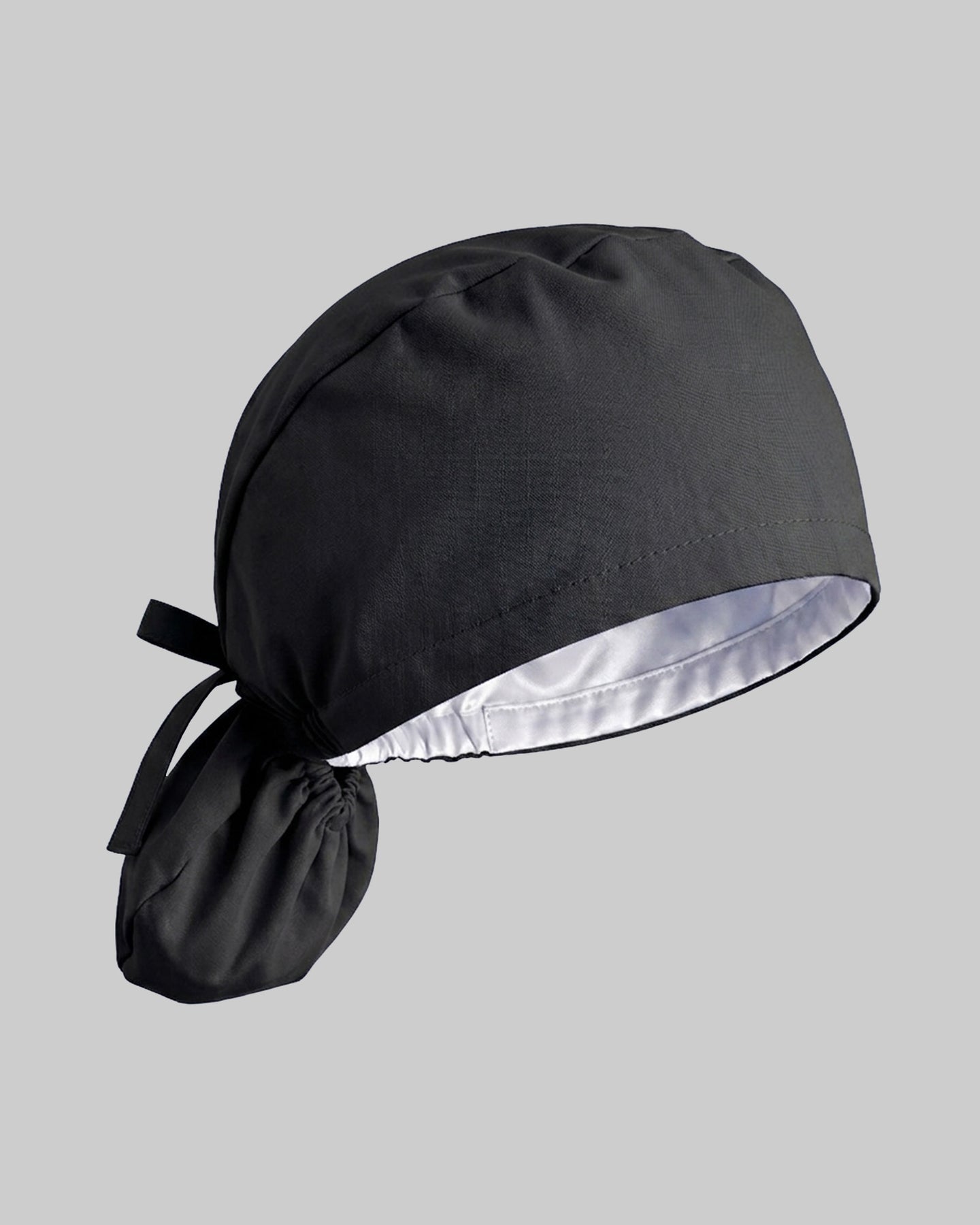 Premium Satin-Lined Scrub Cap Black