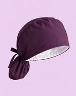 Premium Satin-Lined Scrub Cap Deep Eggplant
