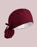 Premium Satin-Lined Scrub Cap Burgundy