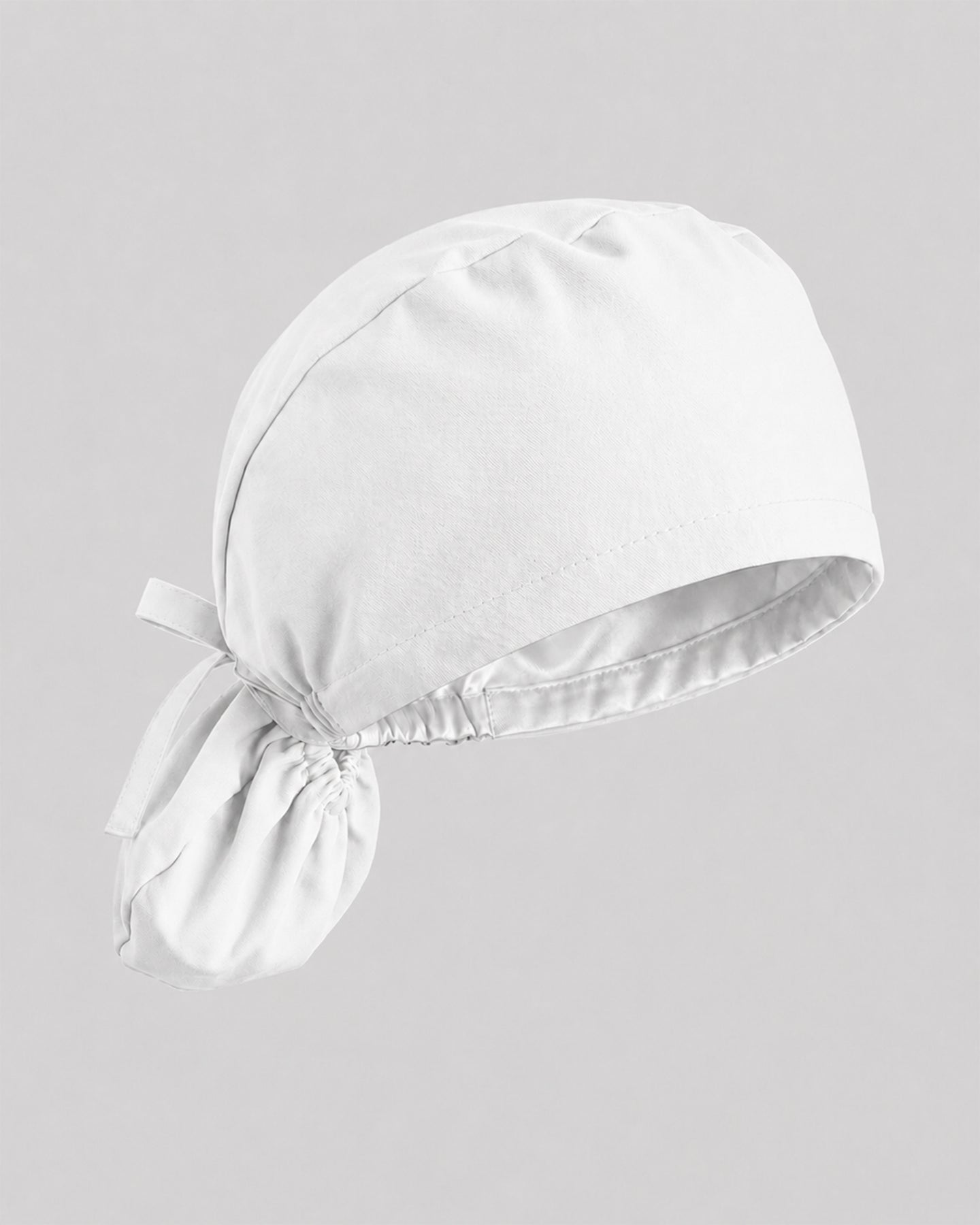 Premium Satin-Lined Scrub Cap White