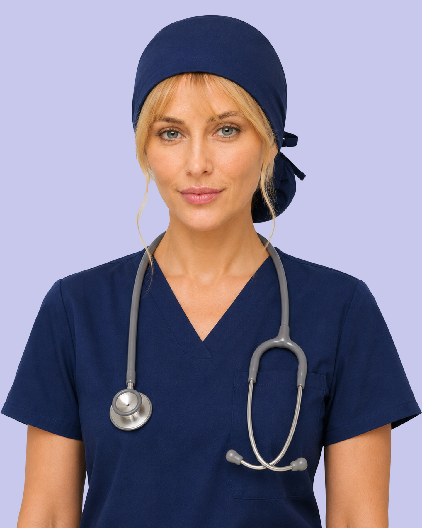 Premium Satin-Lined Scrub Cap Navy