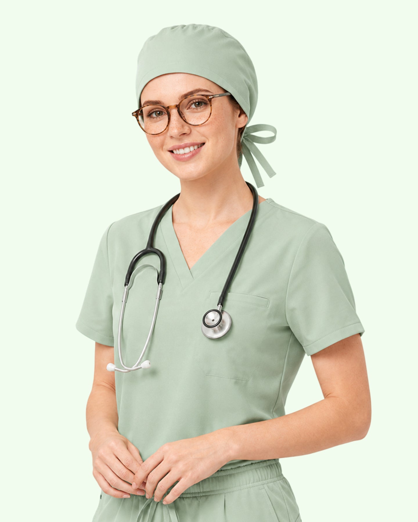 Premium Satin-Lined Scrub Cap Mint