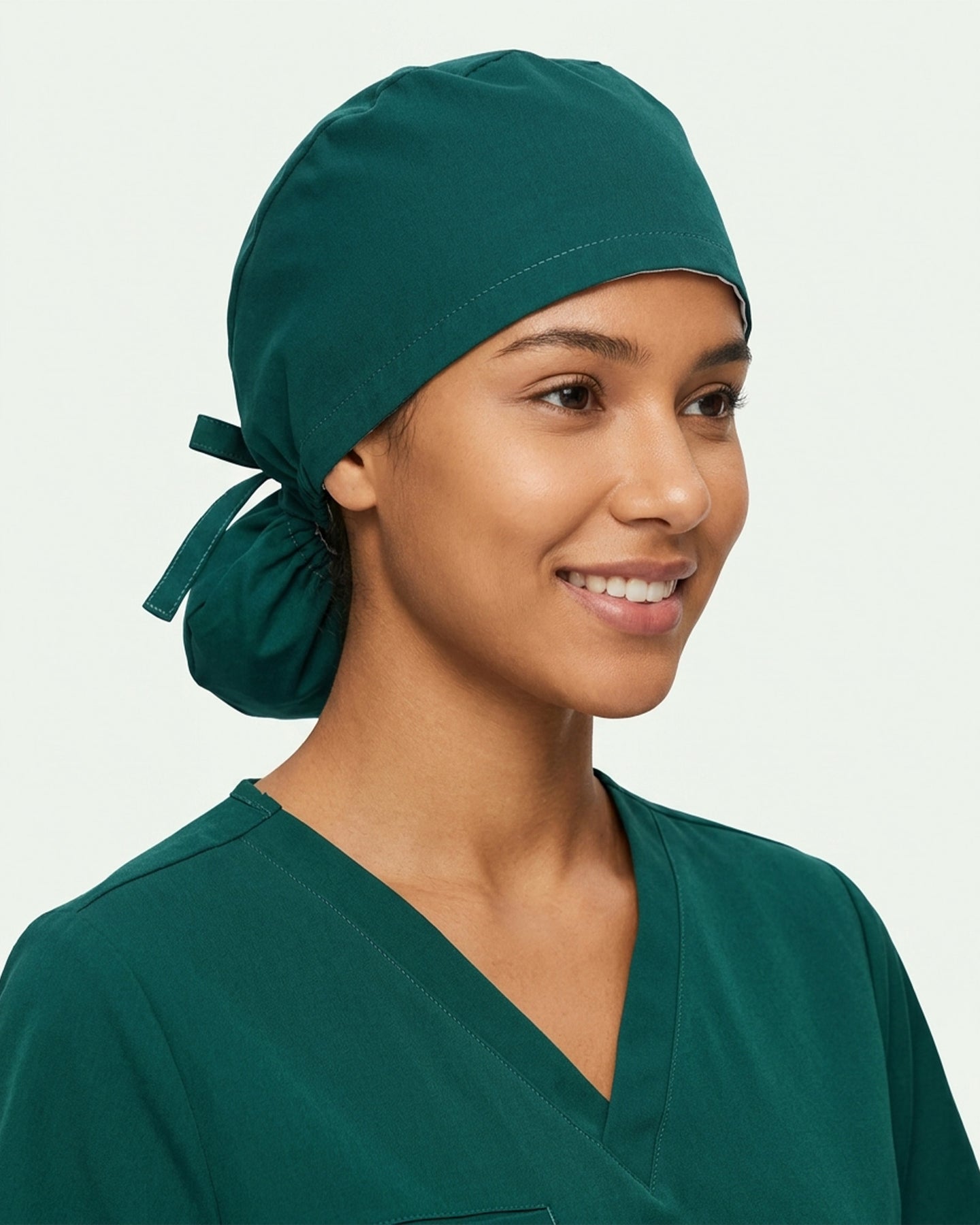 Premium Satin-Lined Scrub Cap Midnight Green