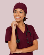 Premium Satin-Lined Scrub Cap Burgundy