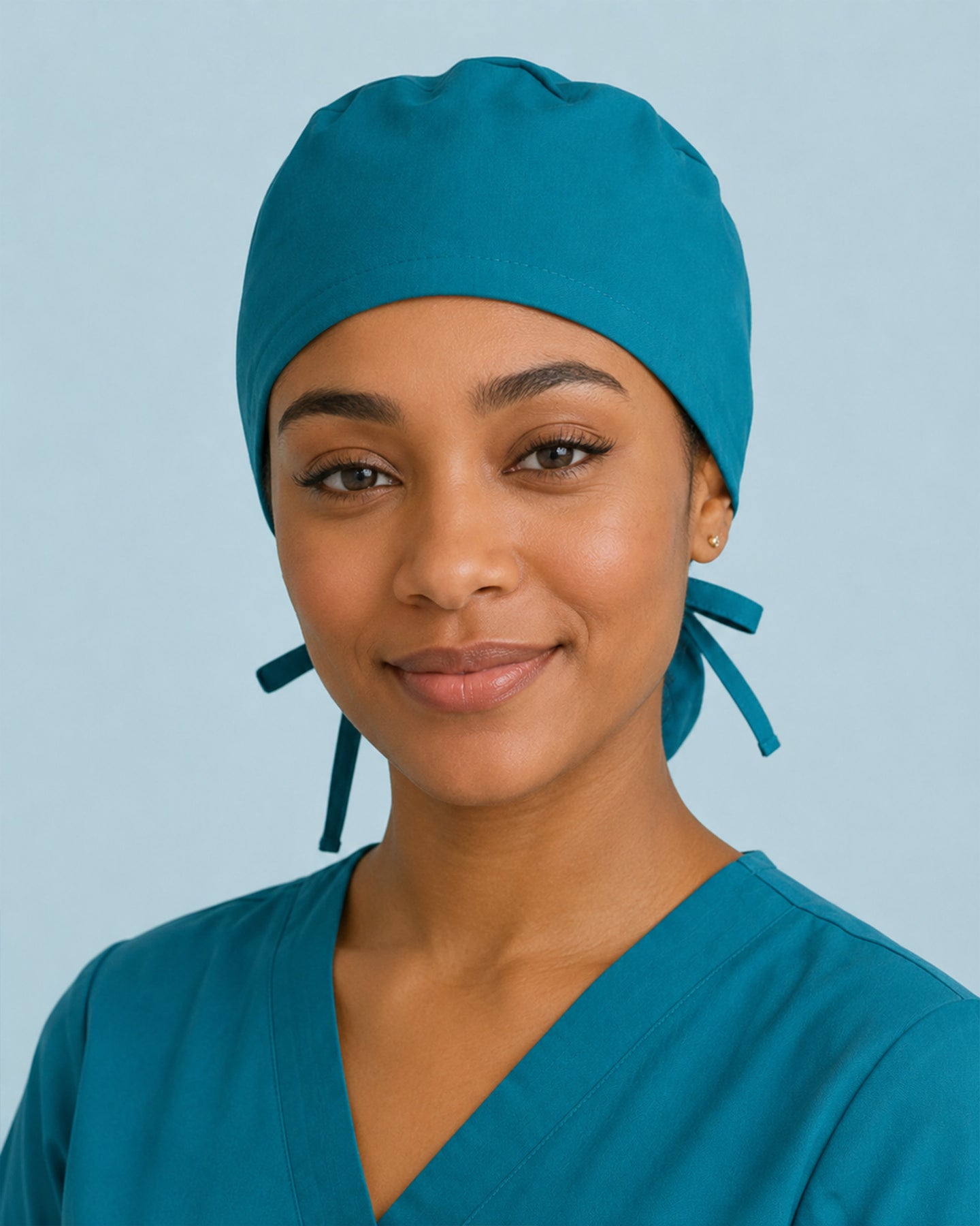 Premium Satin-Lined Scrub Cap Caribbean Blue