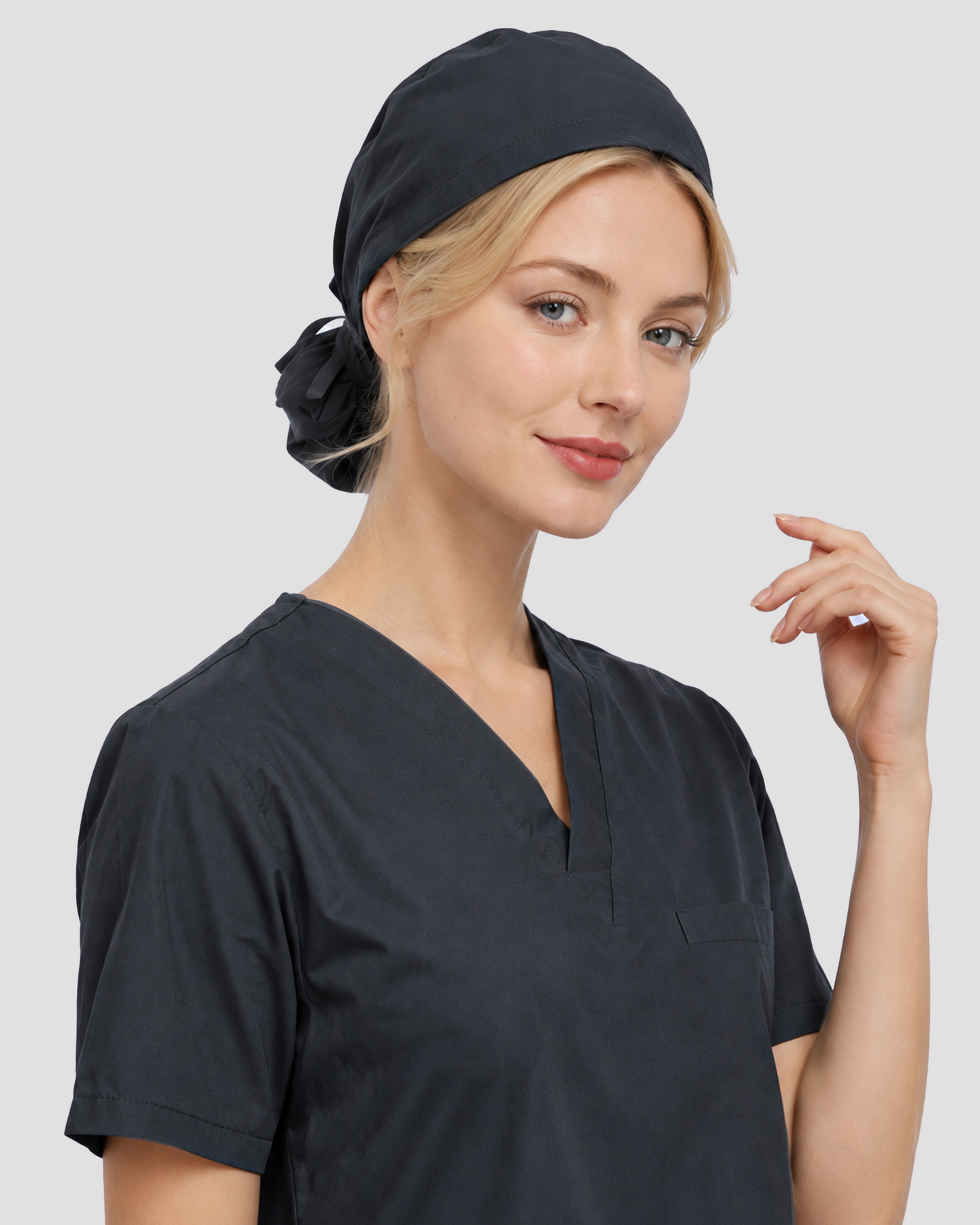 Premium Satin-Lined Scrub Cap Pewter