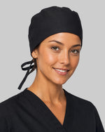 Premium Satin-Lined Scrub Cap Black