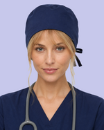 Premium Satin-Lined Scrub Cap Navy