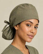 Premium Satin-Lined Scrub Cap Olive