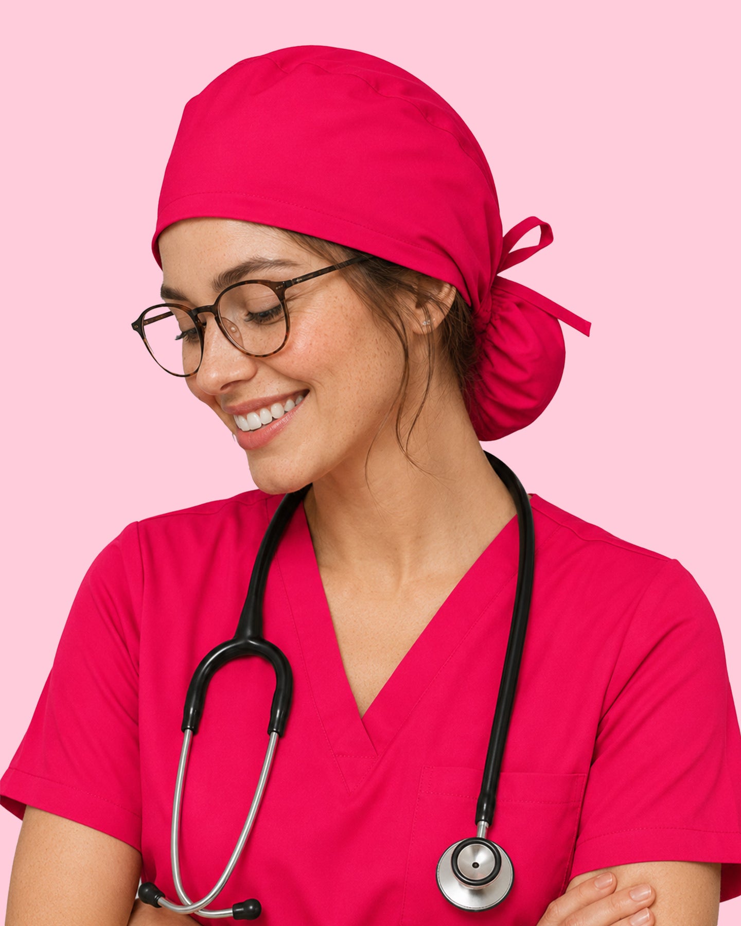 Premium Satin-Lined Scrub Cap Sangria