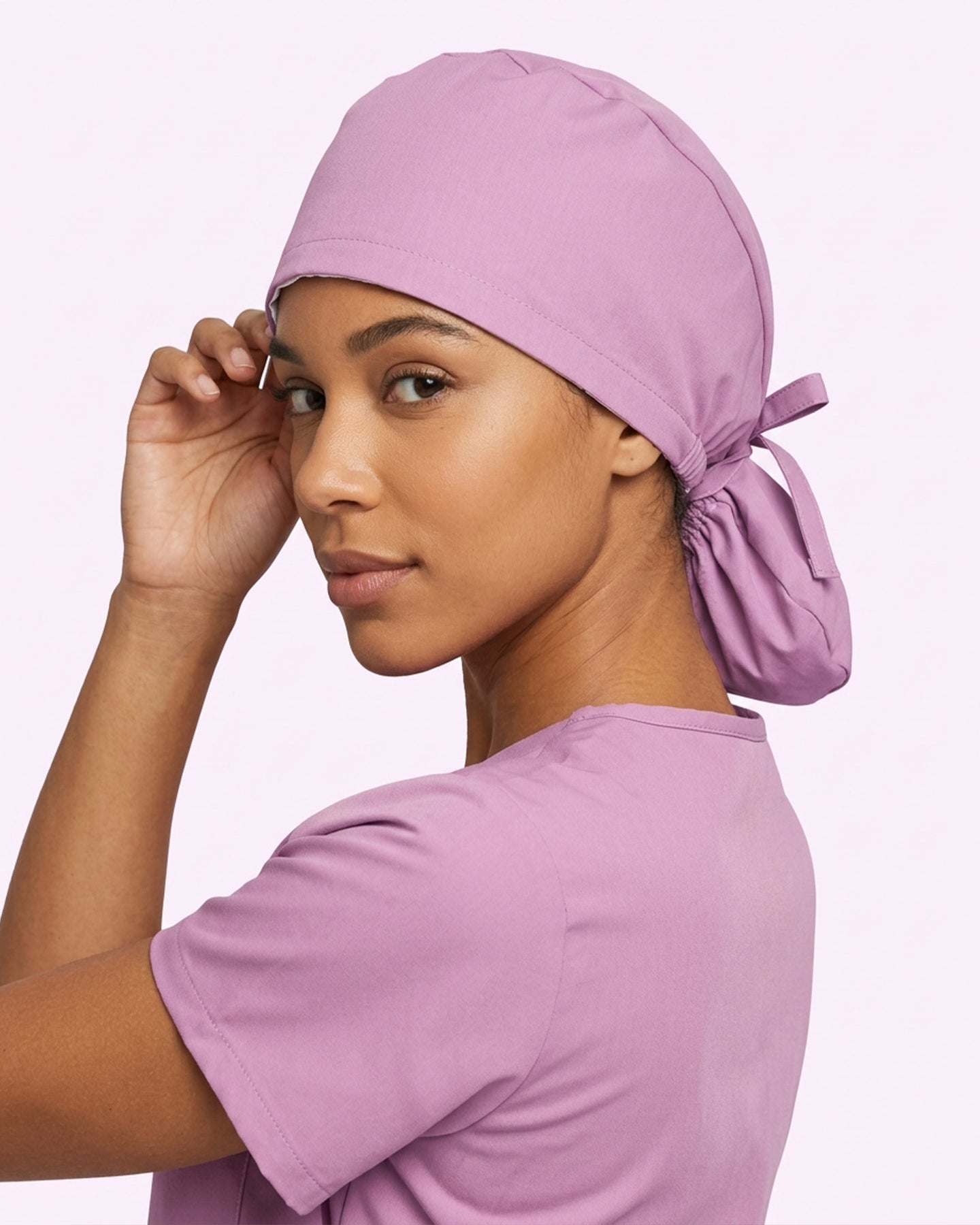 Premium Satin-Lined Scrub Cap Lilac