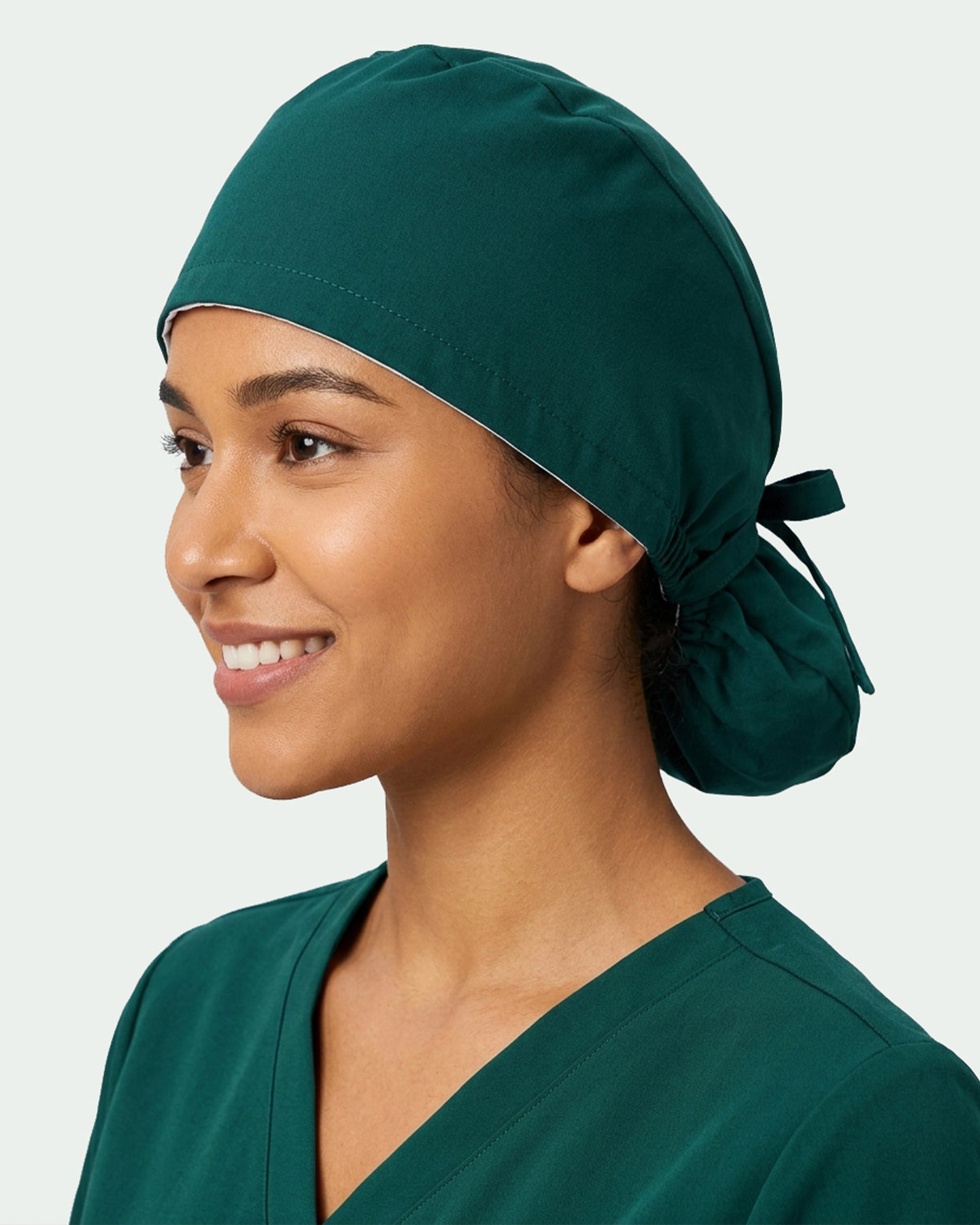 Premium Satin-Lined Scrub Cap Midnight Green