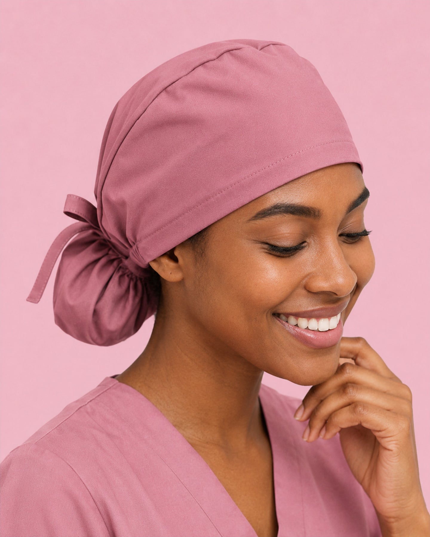 Premium Satin-Lined Scrub Cap Mauve