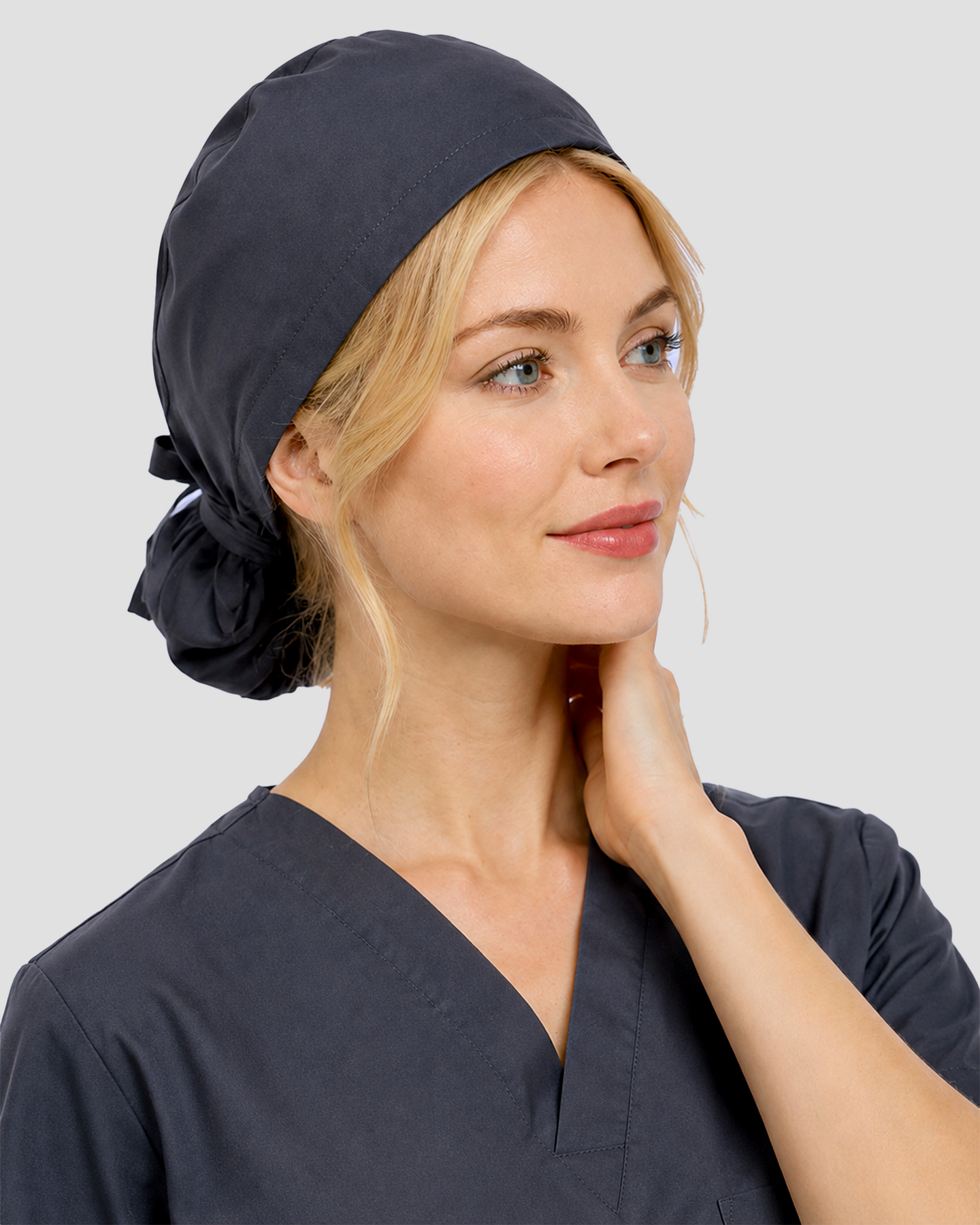 Premium Satin-Lined Scrub Cap Pewter
