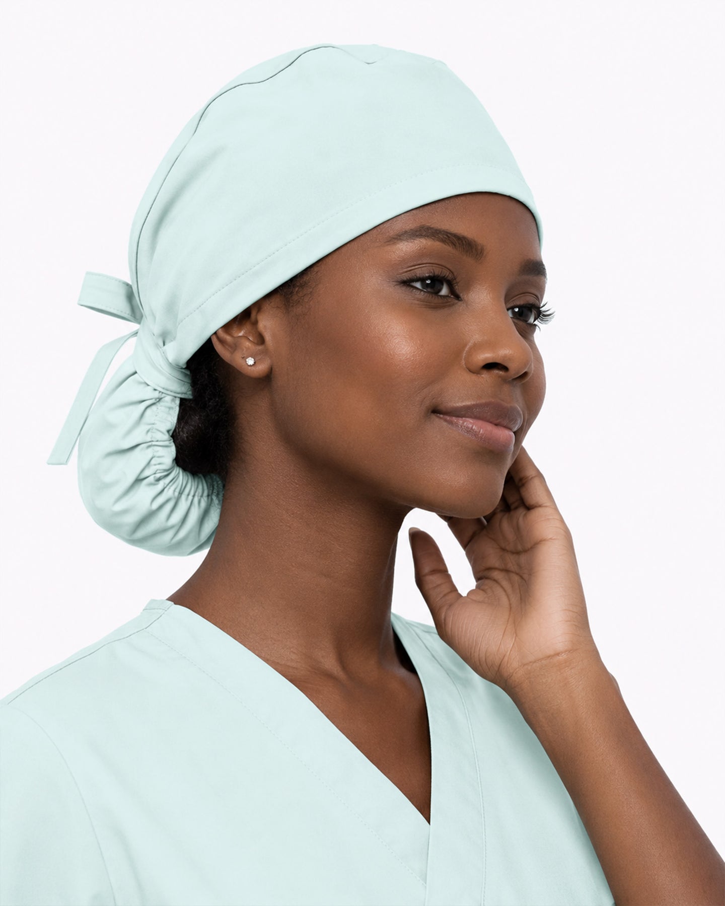 Premium Satin-Lined Scrub Cap Sky Blue