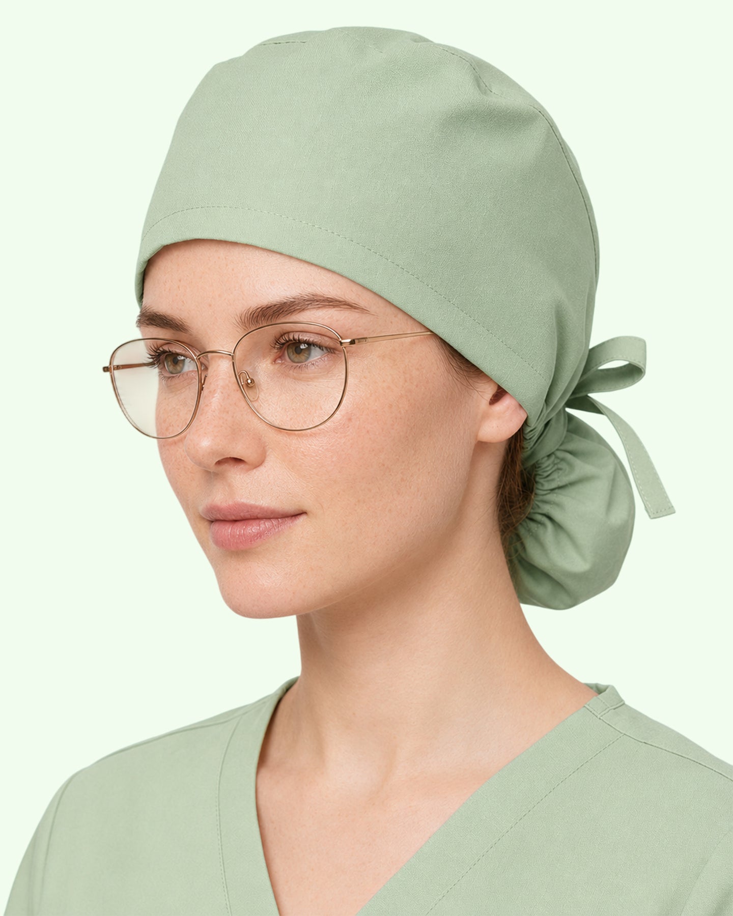 Premium Satin-Lined Scrub Cap Mint
