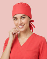 Premium Satin-Lined Scrub Cap Coral