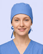 Premium Satin-Lined Scrub Cap Ceil Blue