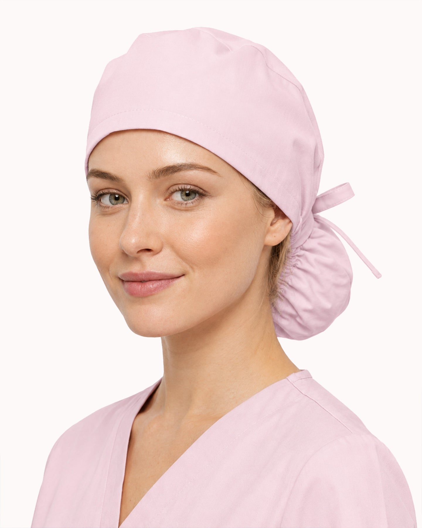 Premium Satin-Lined Scrub Cap Rose Quartz