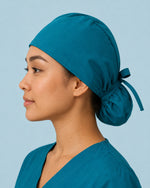 Premium Satin-Lined Scrub Cap Caribbean Blue