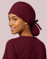 Premium Satin-Lined Scrub Cap Burgundy