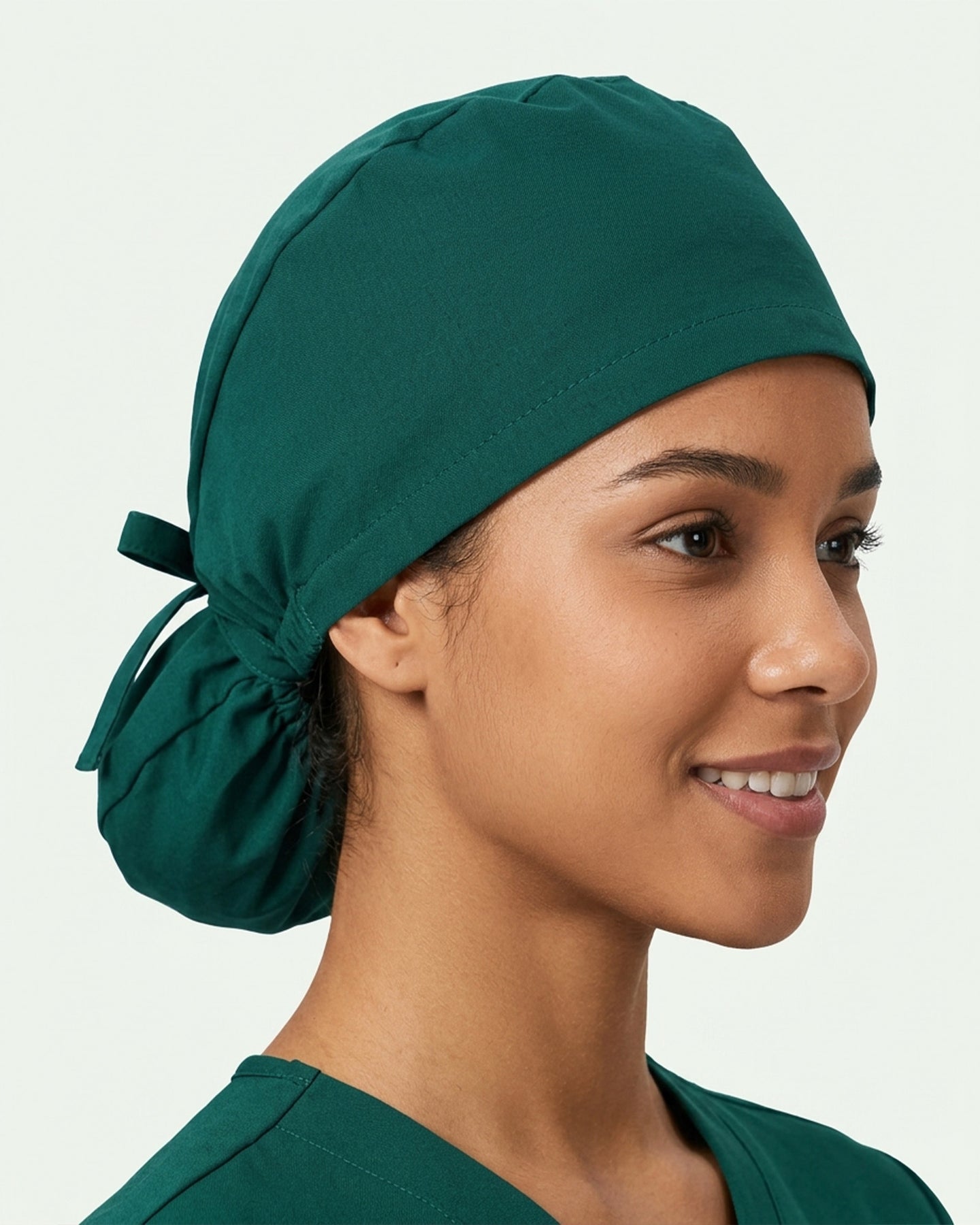 Premium Satin-Lined Scrub Cap Midnight Green