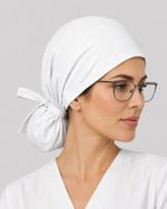 Premium Satin-Lined Scrub Cap White