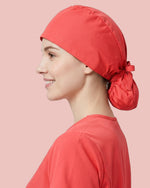 Premium Satin-Lined Scrub Cap Coral