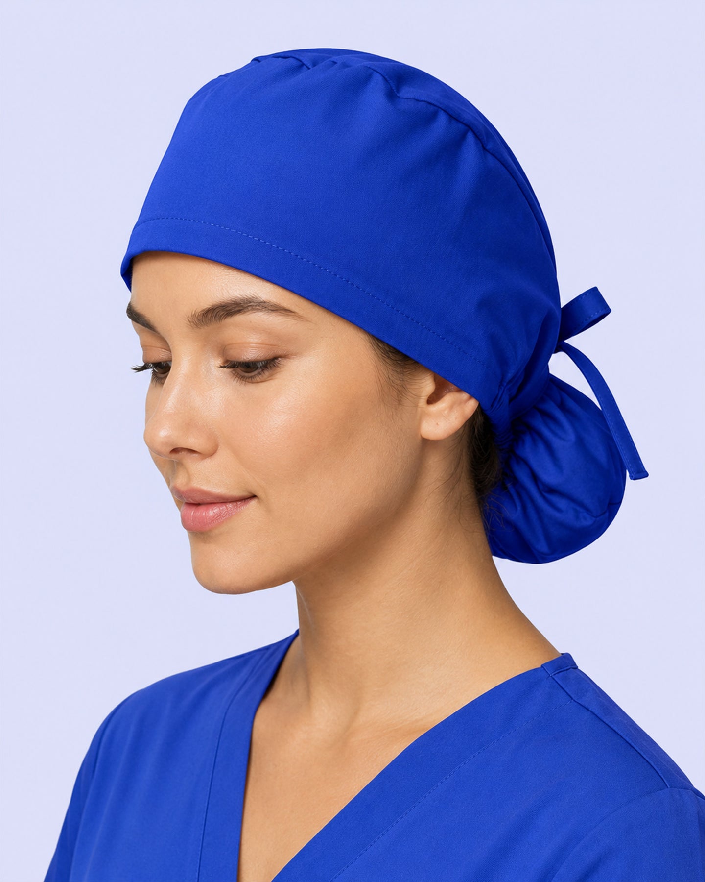 Premium Satin-Lined Scrub Cap Galaxy Blue