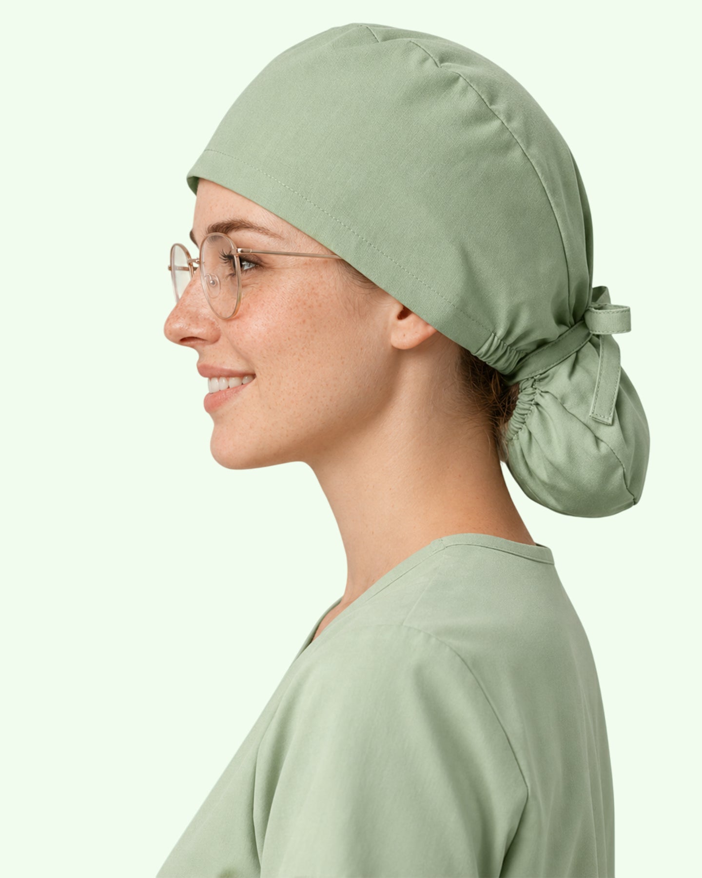 Premium Satin-Lined Scrub Cap Mint