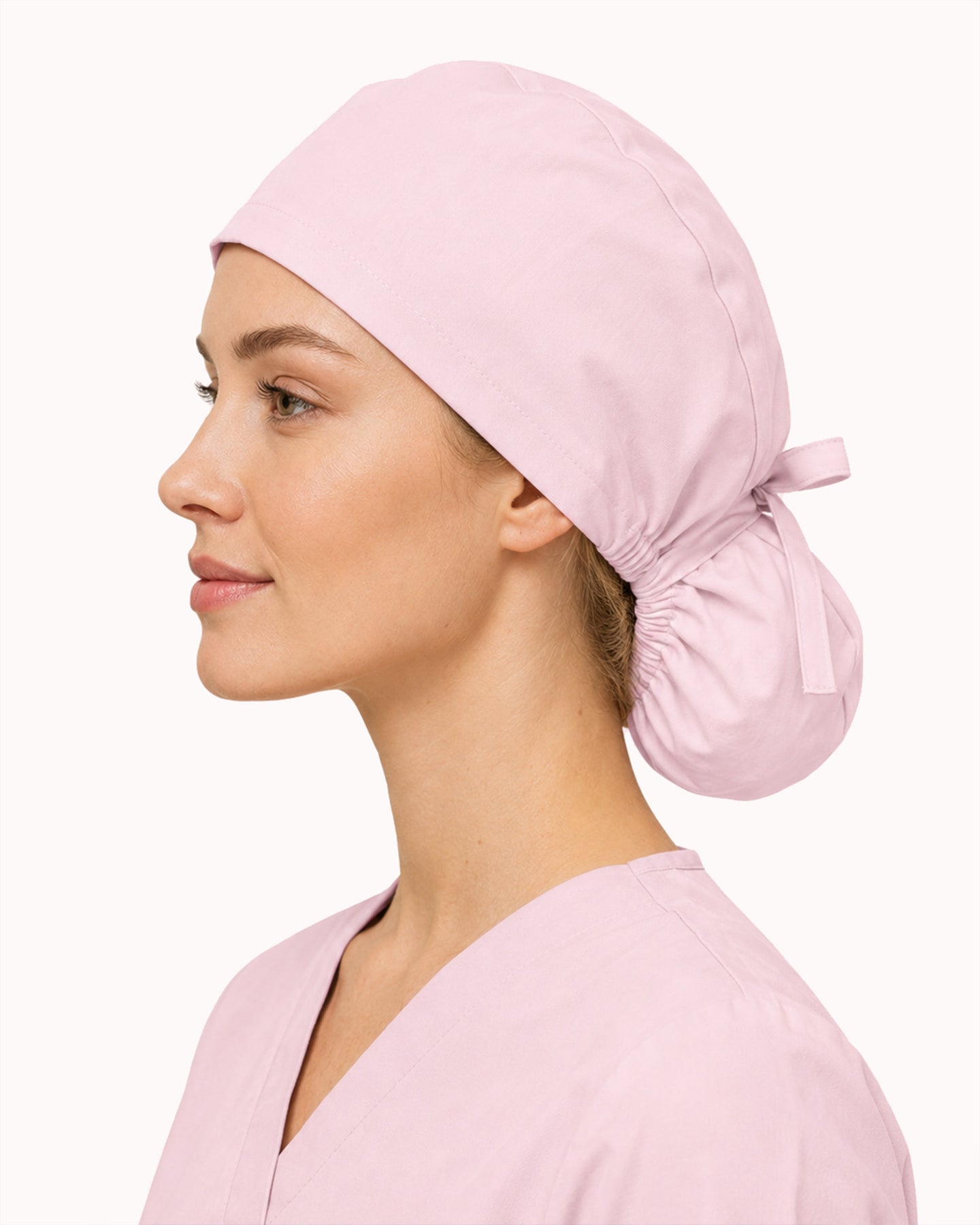 Premium Satin-Lined Scrub Cap Rose Quartz