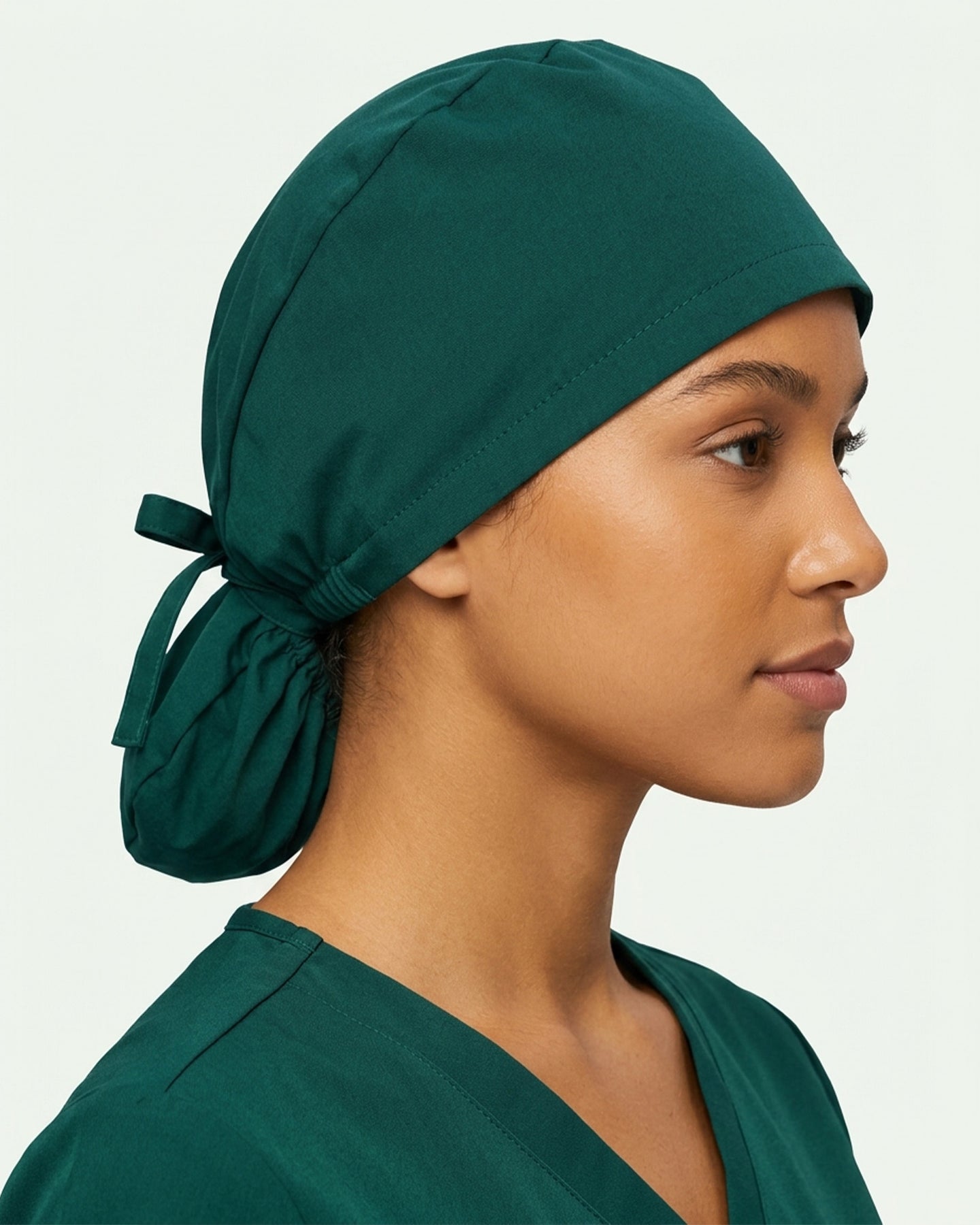 Premium Satin-Lined Scrub Cap Midnight Green
