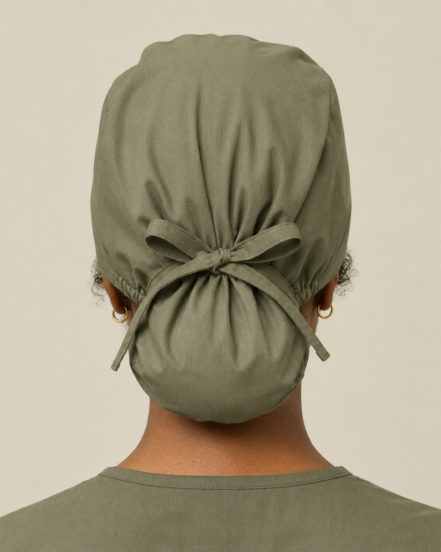Premium Satin-Lined Scrub Cap Olive