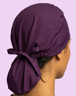 Premium Satin-Lined Scrub Cap Deep Eggplant